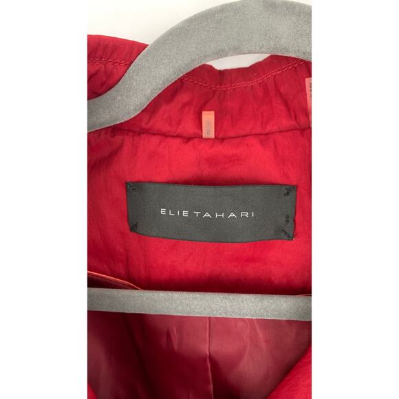 Elie Tahari Double Breasted Trench Coat Jacket Womens Small Red - Picture 7 of 12